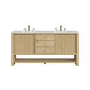 James Martin Marigot 72" Double Bathroom Vanity, Sunwashed Oak