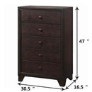 Home 5 Drawers Chest Dresser Storage Cabinet by LJGDeals