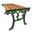Cast Aluminum and Wood Antique Green Ornate Rectangular Coffee Table