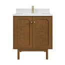 James Martin Laurent 30" Dual Mount Single Bathroom Vanity, Honey Oak