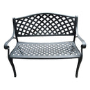 Outdoor Aluminum Modern 40-in Black Patio Bench Loveseat