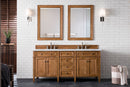 James Martin Brittany 72" Double Bathroom Vanity, Saddle Brown