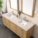 James Martin Laurent 72" Dual Mount Double Bathroom Vanity, Light Natural Oak