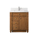 James Martin Bristol 30" Single Bathroom Vanity, Saddle Brown
