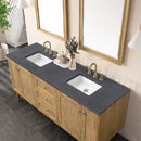 James Martin Laurent 72" Dual Mount Double Bathroom Vanity, Light Natural Oak