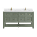 James Martin Breckenridge 60" Double Bathroom Vanity, Smokey Celadon