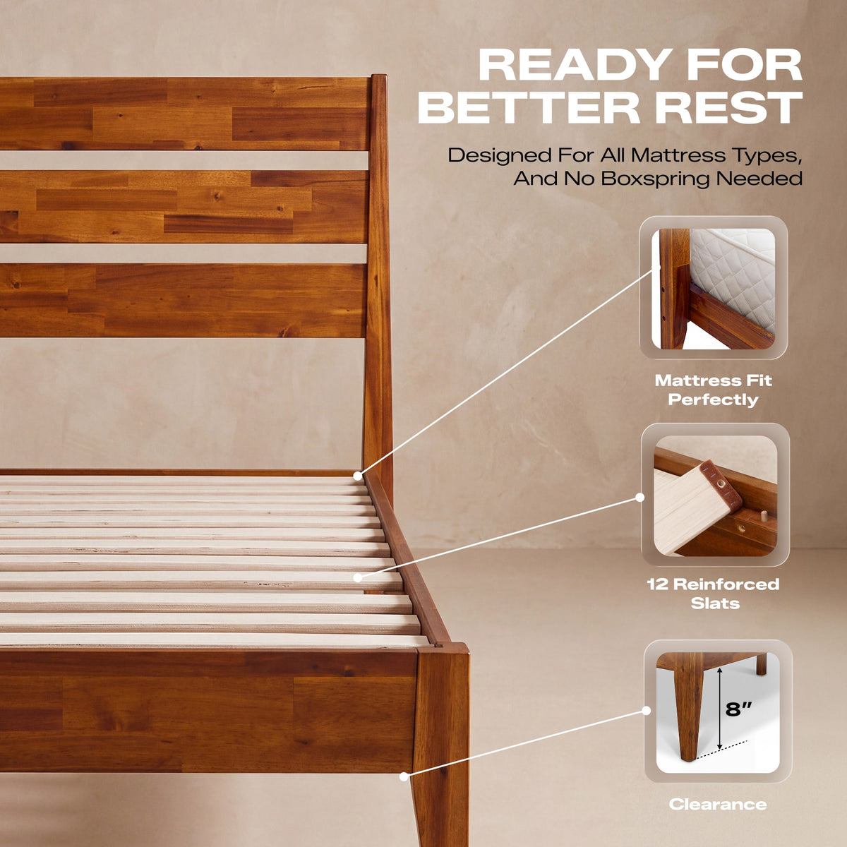 Emery Solid Wood Bed Frame, photo 19 of 34