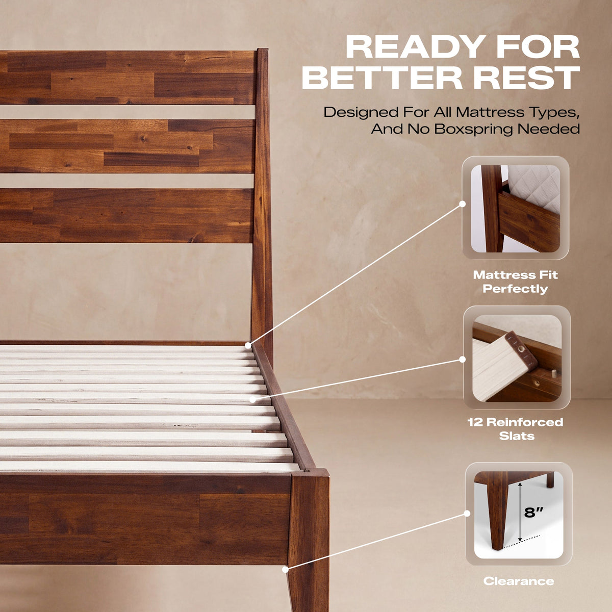 Emery Solid Wood Bed Frame, photo 8 of 34