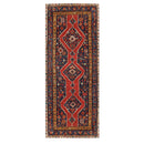 4'7" x 11'9" Hand Knotted Wool Traditional Runner Vegetable dyes Area Rug Red