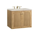 James Martin Laurent 30" Dual Mount Single Bathroom Vanity, Light Natural Oak