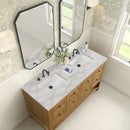 James Martin Breckenridge 60" Double Bathroom Vanity, Light Natural Oak