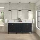 James Martin Lorelai 72" Double Bathroom Vanity, Black Onyx