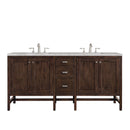 James Martin Addison 72" Double Bathroom Vanity, Mid-Century Acacia