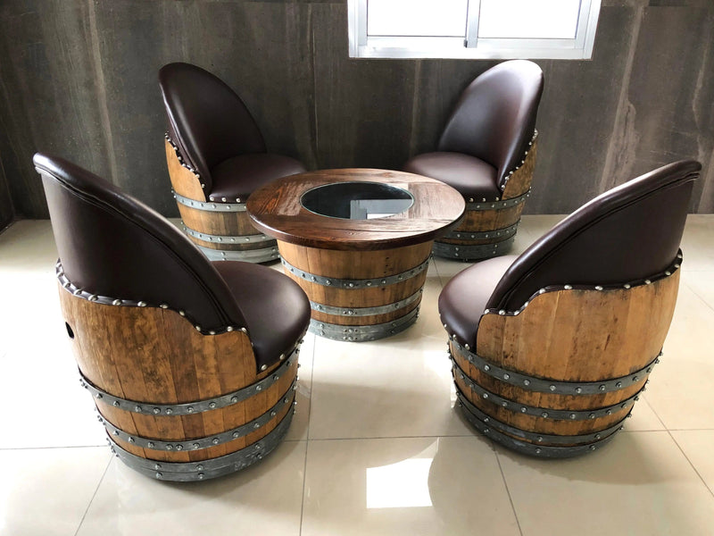 Half-Wine Barrel Coffee Table