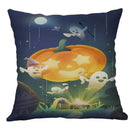 Halloween pumpkin ghost bat linen pillow cover living room decor by Decorbites