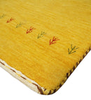 Hallway Runner Solid Gold Wool Hand Woven traditional Southwestern Tribal Lori Gabbeh Rug| LOR3