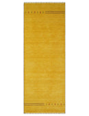 Hallway Runner Solid Gold Wool Hand Woven traditional Southwestern Tribal Lori Gabbeh Rug| LOR3