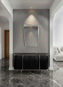 Italian Curved Silver Brass Mirror - Butterfly Wall Mirror