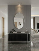 Silver Brass Oval Wall Mirror