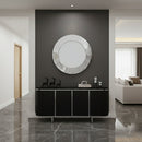 Round Silver Frame Mirror
