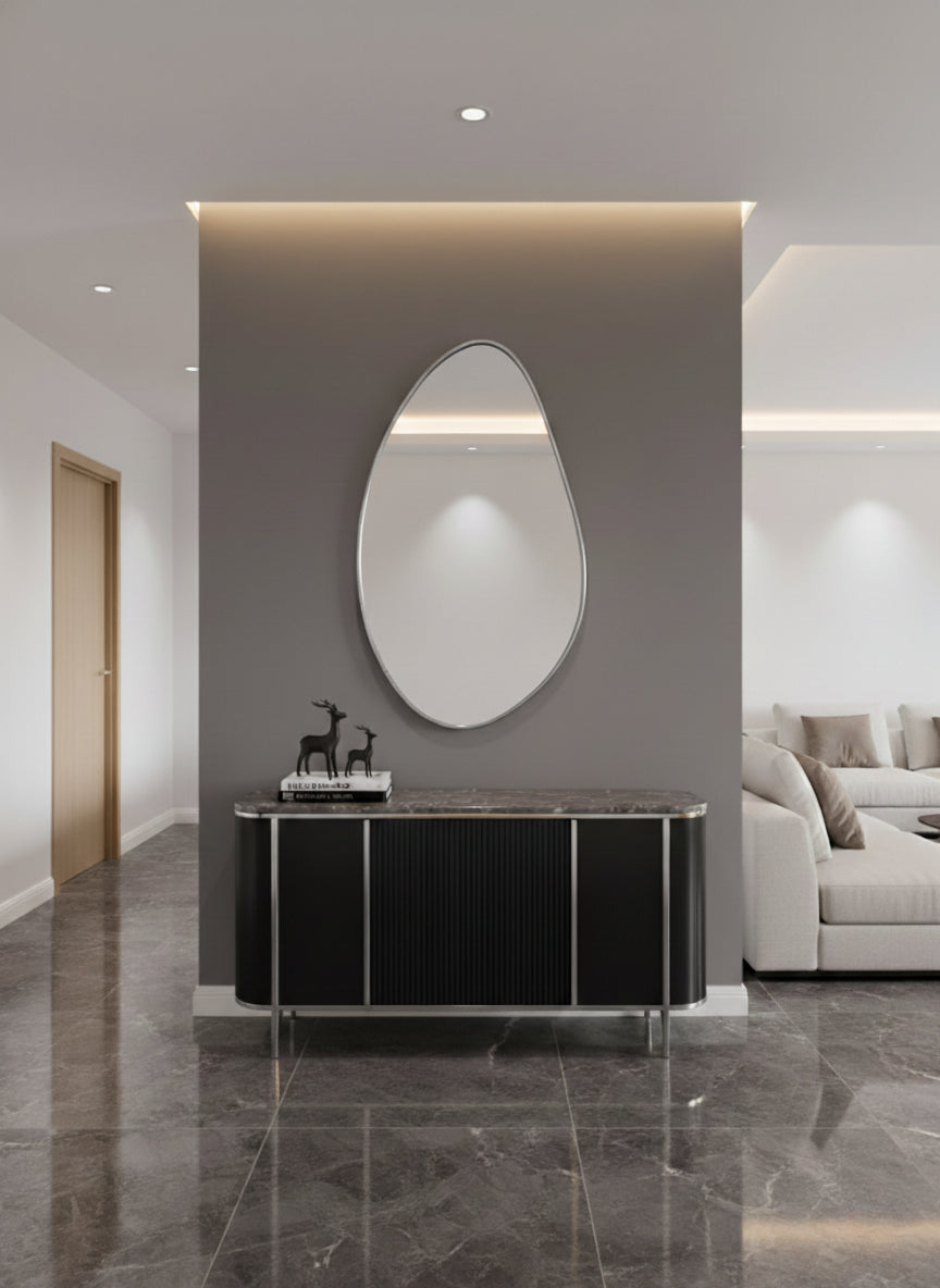 Asymmetrical Silver Wall Mirror, photo 3 of 12