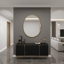 Brass Oval Mirror - Handmade Gold Bedroom Mirror