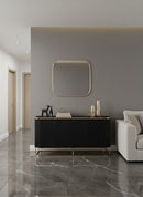 Square Gold Mirror - Handmade Brass unlacquered Brass Mirror