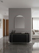 Silver  Brass Arch Mirror - Customizable Bathroom Mirror