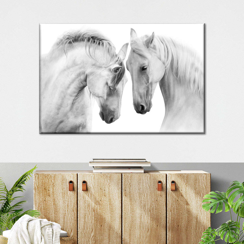 White Horse Couple Wall Art