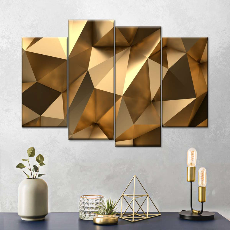 Golden Abstract Wall Art