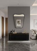 Italian Brass Curved Mirror