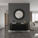 Black Brass Round Mirror
