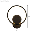 GobekUsa Halo Ring Metallic Sconce Light - Minimalist Black LED Wall Lamp in Warm/White Light