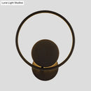 GobekUsa Halo Ring Metallic Sconce Light - Minimalist Black LED Wall Lamp in Warm/White Light