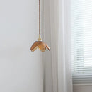 GobekUsa Amber Glass LED Pendant Light Fixture Nordic Modern Copper Hanging Lamp