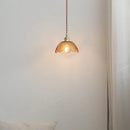 GobekUsa Amber Glass LED Pendant Light Fixture Nordic Modern Copper Hanging Lamp
