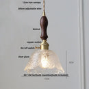 GobekUsa Amber Glass LED Pendant Light Fixture Nordic Modern Copper Hanging Lamp