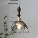 GobekUsa Amber Glass LED Pendant Light Fixture Nordic Modern Copper Hanging Lamp