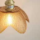 GobekUsa Amber Glass LED Pendant Light Fixture Nordic Modern Copper Hanging Lamp