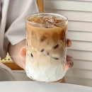 Hammered clear glass cafe coffee cup kitchen tumbler by Decorbites