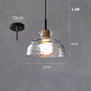 GobekUsa Clear Glass Pendant Lamp with LED Lights for Home Decor