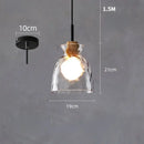 GobekUsa Clear Glass Pendant Lamp with LED Lights for Home Decor