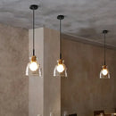 GobekUsa Clear Glass Pendant Lamp with LED Lights for Home Decor