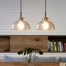 GobekUsa Clear Glass Pendant Lamp with LED Lights for Home Decor
