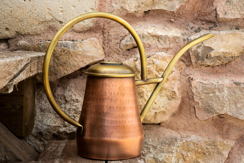 Hammered Conical Brass Watering Can