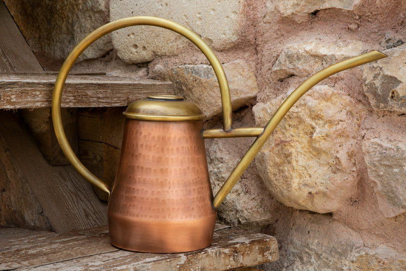 Hammered Conical Brass Watering Can