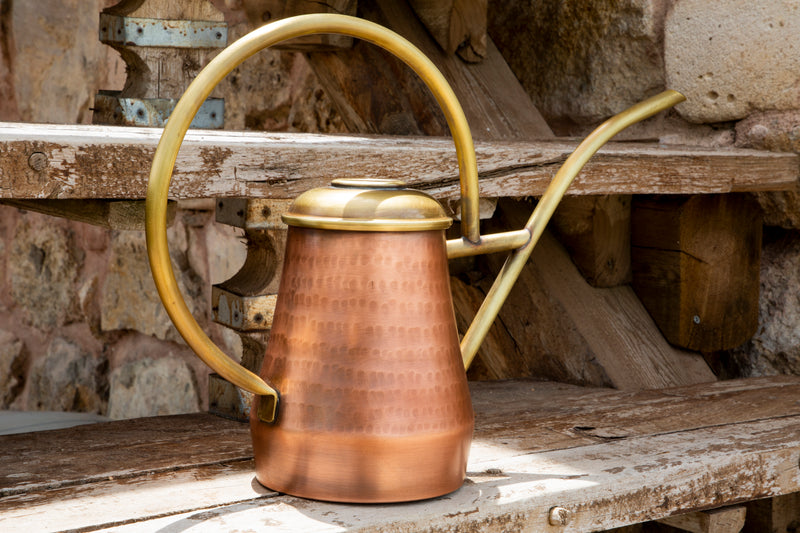 Hammered Conical Brass Watering Can