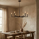 Hammered Cylindrical Lamp Arm Chandelier