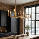 Hammered Cylindrical Lamp Arm Chandelier
