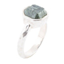 Hammered Green Seraphinite Sterling Silver Ring